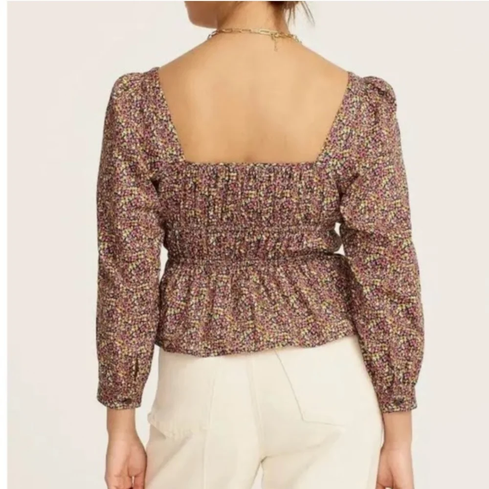 J. Crew Liberty‎ Fabric Smocked Top Busy Izzy Floral Square Neck NWTs size 0